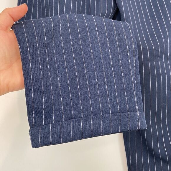Nasty Gal Pinstripe Pants in Navy Blue Size 2 - Picture 6 of 8
